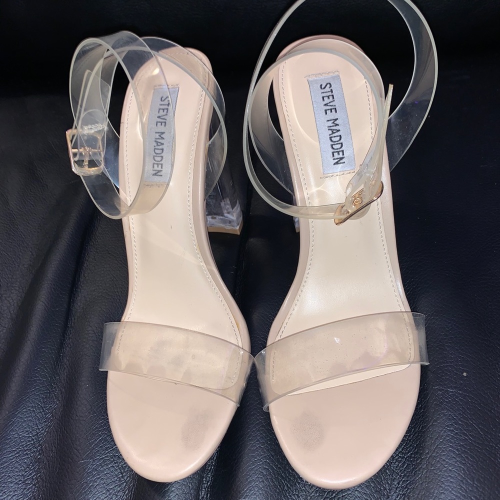 Steve Madden clear strappy heels